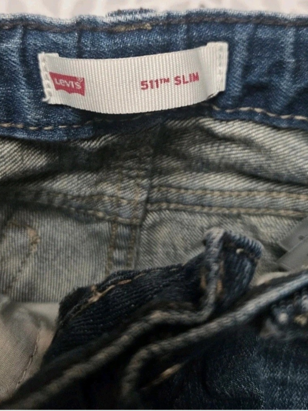 Levi's 511 Slim Stretch Boys Jeans Blue Adjustable Waist Size 4 REG Denim. - Picture 3 of 4